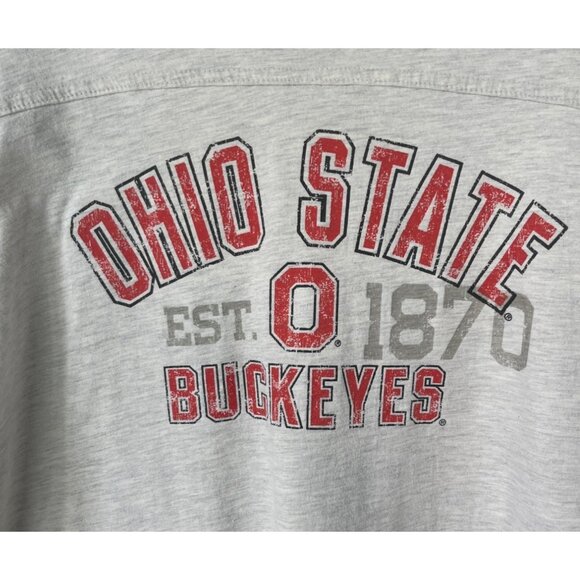Ohio State Buckeyes Long Sleeve Tshirt Mens Tan Red Ohio State Fan 1 - Picture 5 of 8